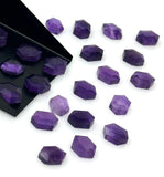 8Pcs/10Pcs Natural Amethyst Rose Cut Cabochons Loose Gemstones, Amethyst Rosecuts Ring Stones Bulk Wholesale Jewelry Supplies 9x6mm -10x7mm