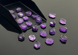 8Pcs/10Pcs Natural Amethyst Rose Cut Cabochons Loose Gemstones, Amethyst Rosecuts Ring Stones Bulk Wholesale Jewelry Supplies 9x6mm -10x7mm