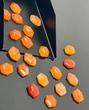 10Pcs Natural Carnelian Rosecut Cabochons Loose Gemstones Carnelian Rose Cuts Ring Stones Bulk Wholesale DIY Jewelry Making Supplies, 10x7mm