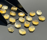 11 Pcs Citrine Rose Cut Loose Gemstones Cabochons, Natural Citrine Ring Stones Rosecuts Bulk Wholesale DIY Jewelry Making Supplies, 10x7mm