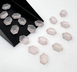 9Pcs Rose Quartz Rosecuts Loose Gemstones Cabochons, Natural Rose Quartz Rose Cuts Ring Stones Bulk DIY Jewelry Making Supplies, 10x7mm