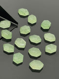 11 Pcs Green Strawberry Quartz Rosecut Gemstones Cabochons , Green Strawberry Quartz Rose Cuts Ring Stones Jewelry Making Supplies, 10x7mm