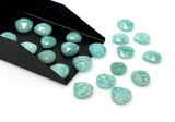 8Pcs Amazonite Rosecut Loose Gemstones Cabochons, Amazonite Rose Cuts, Peruvian Amazonite Ring Stones Bulk Wholesale DIY Jewelry, 9mm - 11mm