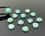 8Pcs Amazonite Rosecut Loose Gemstones Cabochons, Amazonite Rose Cuts, Peruvian Amazonite Ring Stones Bulk Wholesale DIY Jewelry, 9mm - 11mm