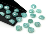 8Pcs Amazonite Rosecut Loose Gemstones Cabochons, Amazonite Rose Cuts, Peruvian Amazonite Ring Stones Bulk Wholesale DIY Jewelry, 9mm - 11mm