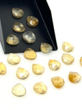 11 Pcs Citrine Rose Cut Loose Gemstones Cabochons, Natural Citrine Ring Stones Rosecuts Bulk Wholesale DIY Jewelry Making Supplies, 10mm