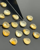 11 Pcs Citrine Rose Cut Loose Gemstones Cabochons, Natural Citrine Ring Stones Rosecuts Bulk Wholesale DIY Jewelry Making Supplies, 10mm