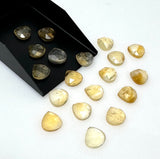 11 Pcs Citrine Rose Cut Loose Gemstones Cabochons, Natural Citrine Ring Stones Rosecuts Bulk Wholesale DIY Jewelry Making Supplies, 10mm