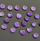 7 Pcs Natural Amethyst Rose Cut Loose Gemstones Cabochons, Amethyst Rosecut Ring Stone Bulk Wholesale DIY Jewelry Making Supplies, 10mm