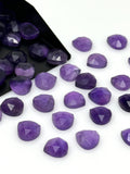 7 Pcs Natural Amethyst Rose Cut Loose Gemstones Cabochons, Amethyst Rosecut Ring Stone Bulk Wholesale DIY Jewelry Making Supplies, 10mm