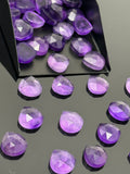 7 Pcs Natural Amethyst Rose Cut Loose Gemstones Cabochons, Amethyst Rosecut Ring Stone Bulk Wholesale DIY Jewelry Making Supplies, 10mm