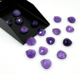 7 Pcs Natural Amethyst Rose Cut Loose Gemstones Cabochons, Amethyst Rosecut Ring Stone Bulk Wholesale DIY Jewelry Making Supplies, 10mm