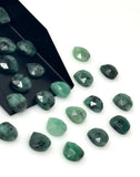 10Pcs/12Pcs Emerald Rosecut Loose Gemstone Cabochons , Natural Emerald Ring Stones Bulk Wholesale DIY Jewelry Making Supplies, 10mm