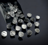 10mm Black Rutile Rosecut Loose Gemstones Cabochons, Black Rutilated Quartz Rose Cuts Ring Stones, Bulk Wholesale DIY Jewelry Making Stones