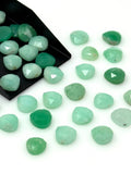 Chrysoprase Rosecut Loose Gemstones Cabochons, Natural Chrysoprase Rose Cuts Ring Stones Bulk Wholesale DIY Jewely Making Supplies, 9mm-10mm