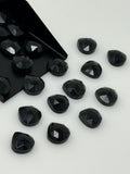 Black Onyx Rose Cut Loose Gemstone Cabochons, Black Onyx Ring Stones Rosecuts Bulk Wholesale DIY Jewelry Making Supplies, 12 Pcs , 10mm