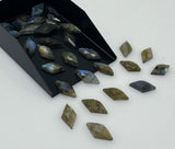 11Pcs Labradorite Rosecut Loose Gemstones Cabochons, Natural Labradorite Rose Cut Ring Stones Bulk Wholesale DIY Jewelry Making Supplies