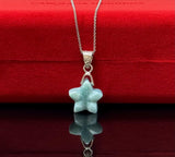 Larimar Gemstone Necklace , Reversible Hand Carved Larimar Star Necklace, Bohemian Jewelry, Dominican Republic Larimar Necklace