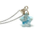 Larimar Gemstone Necklace, Atlantis Healing Stone Jewelry, Sterling Silver Dominican Republic Larimar Jewelry Gifts, 1.25”x0.70”