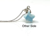 Larimar Gemstone Necklace, Atlantis Healing Stone Jewelry, Sterling Silver Dominican Republic Larimar Jewelry Gifts, 1.25”x0.70”