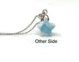 Larimar Gemstone Necklace, Atlantis Healing Stone Jewelry, Sterling Silver Dominican Republic Larimar Jewelry Gifts, 1.25”x0.70”