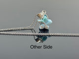Larimar Gemstone Necklace, Hand Carved Larimar Star Necklace, Bohemian Jewelry Gifts, Dominican Republic Larimar Necklace, 1.15” x 0.60”