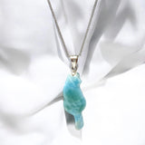 Larimar Cat Pendant Necklace, Larimar Necklace, Bohemian Jewelry, Dominican Republic Larimar Pendant Healing Stone Jewelry Gifts for Her