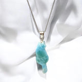 Larimar Cat Pendant Necklace, Larimar Necklace, Bohemian Jewelry, Dominican Republic Larimar Pendant Healing Stone Jewelry Gifts for Her