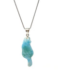 Larimar Cat Pendant Necklace, Larimar Necklace, Bohemian Jewelry, Dominican Republic Larimar Pendant Healing Stone Jewelry Gifts for Her