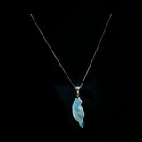 Larimar Gemstone Necklace, Larimar Cat Pendant Necklace, Bohemian Jewelry, Dominican Republic Larimar Pendant Healing Stone Jewelry Gifts