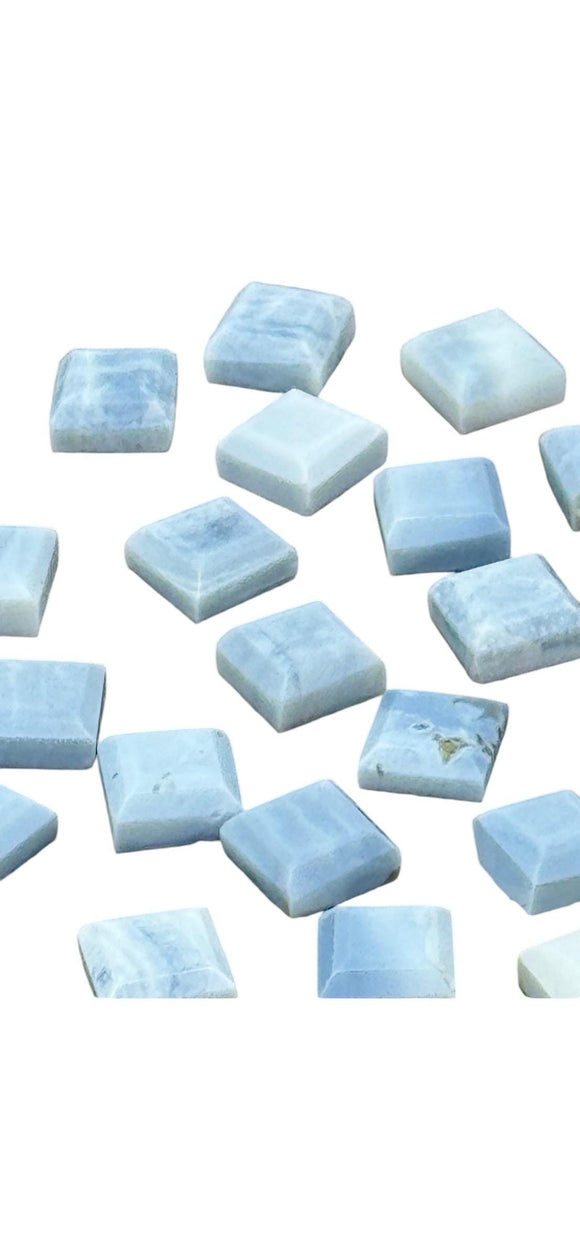 10 Pcs / 12 Pcs Natural Blue Opal Rosecut Cabochons, Loose Gemstones, Blue Opal Rose Cuts, Ring Stones, 8mm