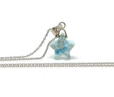 Larimar Gemstone Necklace, Atlantis Healing Stone Jewelry, Sterling Silver Dominican Republic Larimar Jewelry Gifts, 1.25”x0.70”