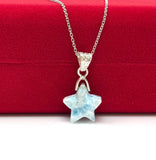 Larimar Gemstone Necklace, Atlantis Healing Stone Jewelry, Sterling Silver Dominican Republic Larimar Jewelry Gifts, 1.25”x0.70”