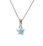 Larimar Gemstone Necklace, Light Blue Larimar Star Necklace, Bohemian Jewelry Gifts, Dominican Republic Larimar Necklace, 1.25” x 0.60”