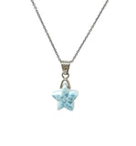 Larimar Gemstone Necklace, Light Blue Larimar Star Necklace, Bohemian Jewelry Gifts, Dominican Republic Larimar Necklace, 1.25” x 0.60”