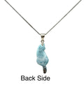 Larimar Cat Pendant Necklace, Larimar Necklace, Bohemian Jewelry, Dominican Republic Larimar Pendant Healing Stone Jewelry, 2” x 0.55”