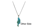 Larimar Gemstone Necklace, Reversible Larimar Cat Pendant Necklace, Dominican Republic Larimar Pendant Healing Stone Jewelry Gifts for Her