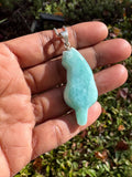 Larimar Cat Pendant Necklace, Red Blue Larimar Necklace, Bohemian Jewelry, Dominican Republic Larimar Pendant, Larimar Healing Stone Jewelry
