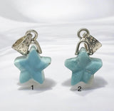 Sterling Silver Larimar Star Pendant, Spiritual Healing Energy Jewelry, Gemstone Chakra Jewelry, December Birthstone Crystal Pendant Gifts