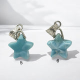 Sterling Silver Larimar Star Pendant, Spiritual Healing Energy Jewelry, Gemstone Chakra Jewelry, December Birthstone Crystal Pendant Gifts