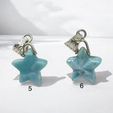 Sterling Silver Larimar Star Pendant, Spiritual Healing Energy Jewelry, Gemstone Chakra Jewelry, December Birthstone Crystal Pendant Gifts