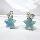 Sterling Silver Larimar Star Pendant, Spiritual Healing Energy Jewelry, Gemstone Chakra Jewelry, December Birthstone Crystal Pendant Gifts