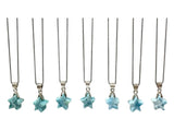 Larimar Gemstone Necklace, Hand Carved Larimar Star Necklace, Bohemian Jewelry Gifts, Dominican Republic Larimar Necklace, 1.25” x 0.65”