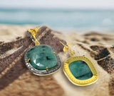 Genuine Pave Diamond Emerald Earrings, Emerald Earrings, Gifts for Her