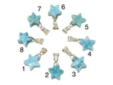 Sterling Silver Larimar Star Pendant, Spiritual Healing Energy Jewelry, Gemstone Chakra Jewelry, December Birthstone Crystal Pendant Gifts
