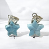 Sterling Silver Larimar Star Pendant, Spiritual Healing Energy Jewelry, Gemstone Chakra Jewelry, December Birthstone Crystal Pendant Gifts