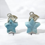Sterling Silver Larimar Star Pendant, Spiritual Healing Energy Jewelry, Gemstone Chakra Jewelry, December Birthstone Crystal Pendant Gifts