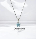 Larimar Gemstone Necklace, Rare Red and Blue Larimar Bohemian Jewelry, Larimar Star Pendant Jewelry Gifts, 1.25”x0.65”