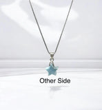 Larimar Gemstone Necklace, Rare Red and Blue Larimar Bohemian Jewelry, Larimar Star Pendant Jewelry Gifts, 1.25”x0.65”