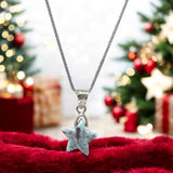 Larimar Gemstone Necklace, Rare Red and Blue Larimar Bohemian Jewelry, Larimar Star Pendant Jewelry Gifts, 1.25”x0.65”